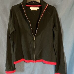 Tommy Hilfiger Black Fleece Jacket with Red Trim
